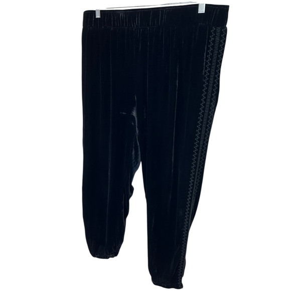 Johnny Was - Women’s Velvet Jogger Pants, Boho, Embroidered - Black, X-Large - Picture 5 of 17